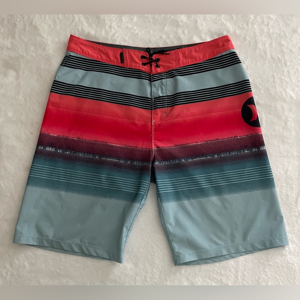 Hurley Phantom Swimming Trunks Mens Size 30 Orange Blue Board Shorts Surf Trunks